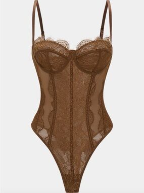 Brown Lace Bodysuit